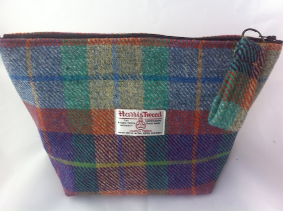 Women's Harris Tweed Wash Bag Toiletry Bag Sponge Bag Bridesmaids