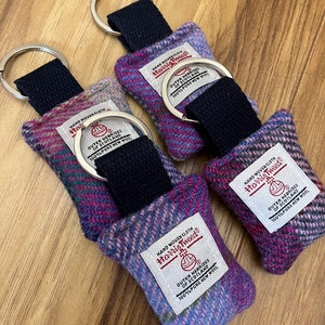 Harris tweed porte-clés tartan à carreaux cadeau écossais pour lui sa maman papa cuir frère petit ami petite amie