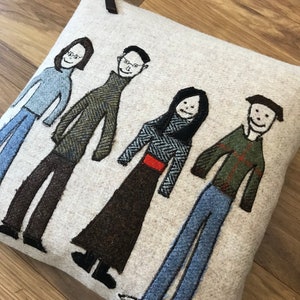 Personalized Harris tweed cushion, Harris tweed cushion, Harris tweed cushion cover, family portrait, Scottish gift, House warming gift