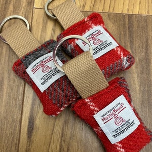 Harris tweed porte-clés tartan à carreaux cadeau écossais pour lui sa maman papa cuir frère petit ami petite amie