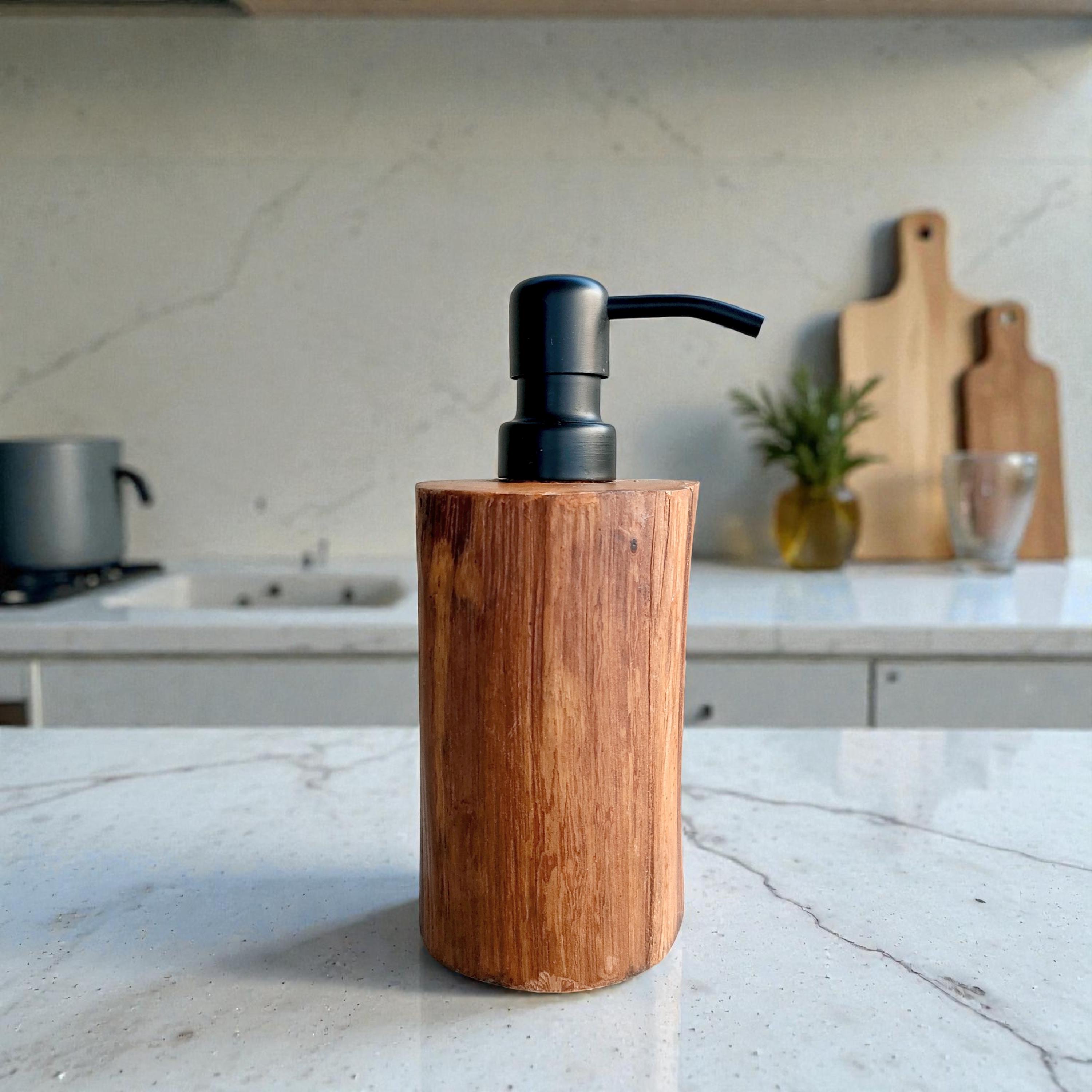 Soap Dispenser Teak Wood Handmade For Modern Bathroom