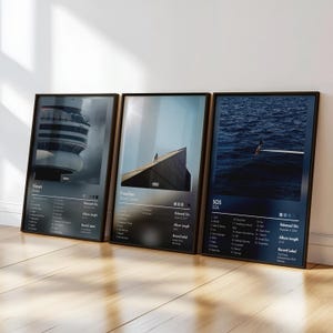 3er Set Individuelle Albumposter | Personalisierte Raumdekor | Wunschalbum anfordern | Ästhetische Musik-Druck Kunst | Personalisiertes Musik Poster | Album Kunst