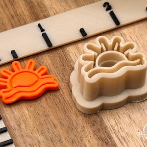 Polymer Clay Cutter STL File | Sunset Ocean Wave Design for Summer Crafts & DIY Jewelry Making