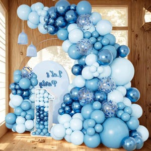 141pcs Blue Balloon Garland Kit, Party Balloon Set for Birthday, Wedding, Anniversary, Grand Opening and Backdrop Decorations