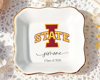 Class of 2026 Graduation Gift, Personalized University College Logo Jewelry Dish, Sorority Trinket Tray, Acceptance Gifts, Alumni Keepsake