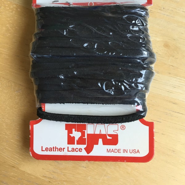 Black Leather Latigo Lace 1/8" X 4 Yards - Factory Sealed