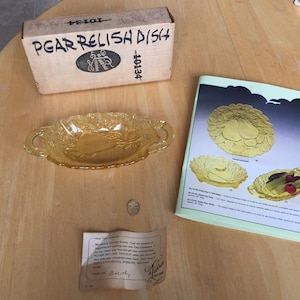 Tiara Exclusive Sweet Pear Yellow Mist Pickle Dish  - In Box