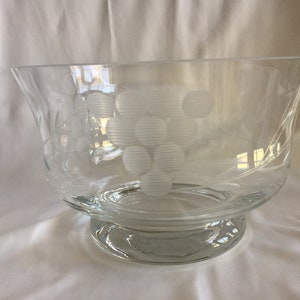 Vintage Clear Bowl With Grape Bunches and Vine In Original Box