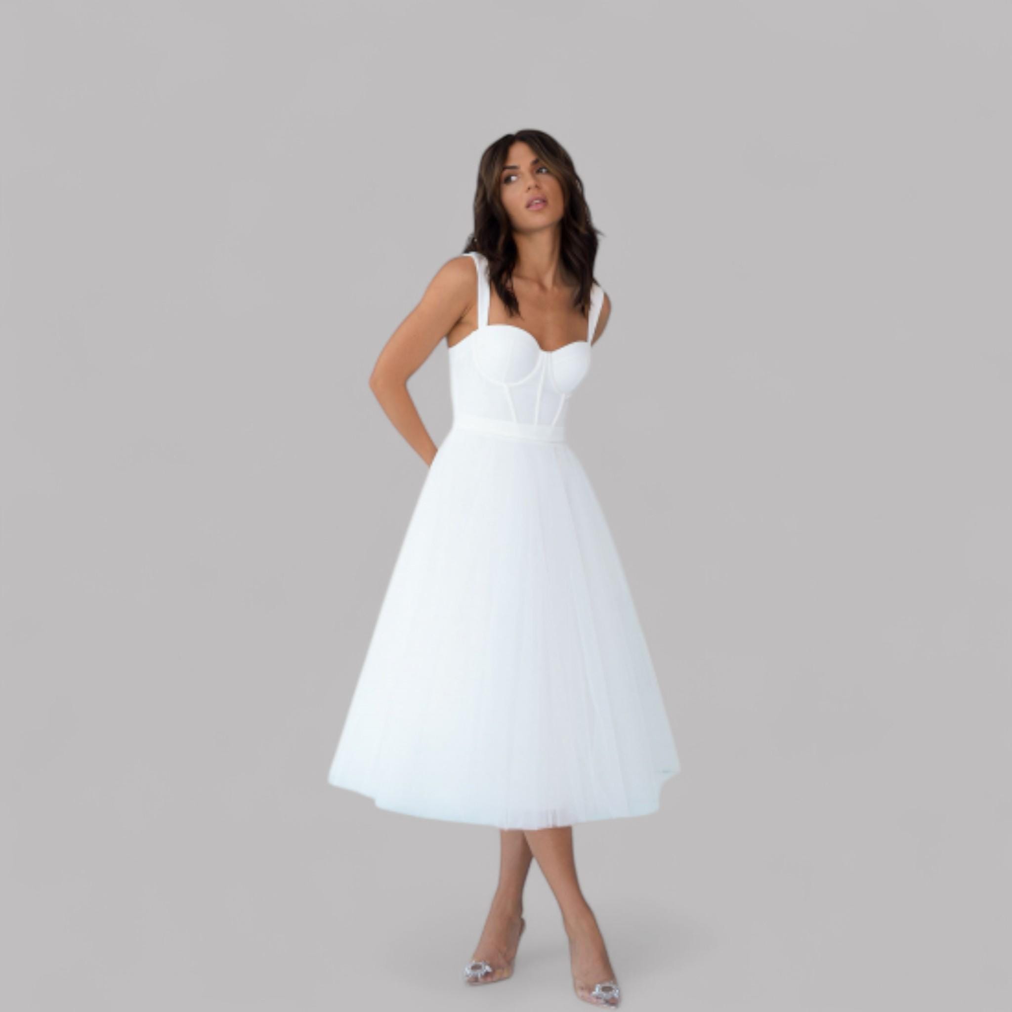 Corset White Tulle Midi Dress - Etsy Corset White Tulle Midi Dress - Etsy