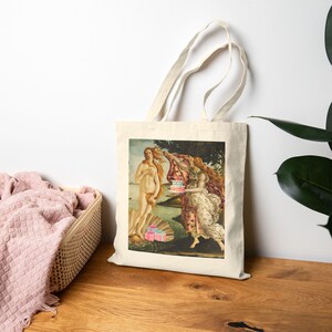 Künstlerische Baumwoll-Canvas-Einkaufstasche - Göttliche Geschenke, umweltfreundliches Einkaufen, Geschenk für Kunstliebhaber, stilvolle Reisetasche für jeden Anlass