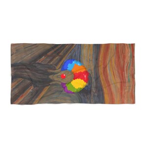 The Scream Vibrant Beach Towel for Summer Fun, Colorful Pool Towel, Unique Beach Accessory, Outdoor Adventure Gift, Vacation Essential