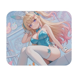 Chika: Wonderland Rabbit - Bunny Girl Waifu Original Anime Art, Anime Themed Gaming Mouse Pad, Anime Otaku Decor