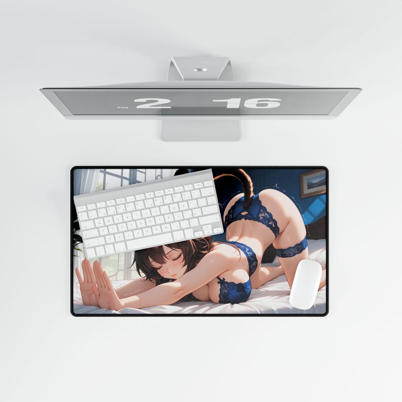 Eun-bi: Pet Me Please - Catgirl Waifu Original Anime Art, Anime-Themed Desk Mat | Gaming Desk Mat Mouse Pad TCG Magic the Gathering Playmat image 8
