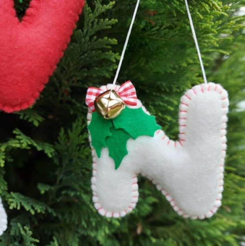 Felt Letters Christmas Tree Ornaments Christmas Letters with | Etsy