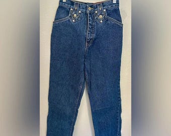Vintage Western Lawman Jeans embellished rhinestones 80s 90s world class denim
