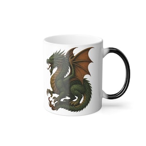 Color Morphing Dragon Mug | Magical Gift for Fantasy Lovers, Unique Birthday Present, Cosplay Accessory, Home Decor