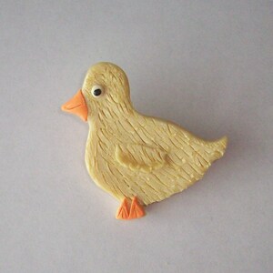 Duck Pin Yellow Duck Yellow Bird Polymer Clay Yellow Duck Pin Brooch Easter Jewelry Spring Jewelry
