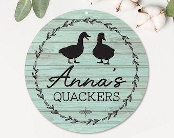 Personalized Duck Coop Sign | Metal Quackers Sign | Duck House Sign | Duck Hutch Sign | Duckling House Sign | Backyard Ducks Gift