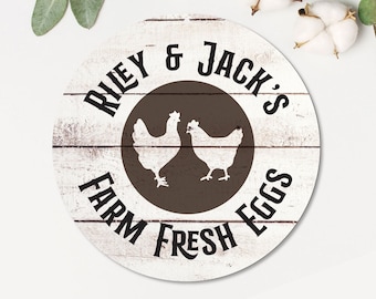 Personalized Fresh Eggs Sign | Metal Chickens Sign | Personalized Chicken Eggs Sign | Chicken Coop Sign | Farm Gift | Rustic Chicken Gift