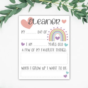 My First Day Of School Dry Erase Sign Board 8x10 - Rainbow - Back To School Sign - Personalized Dry Erase Sign - My Last Day Of School Sign