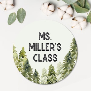 Teacher Door Sign | Metal Classroom Sign | Personalized Metal Door Hanger | Teacher Appreciation | Forest Trees Sign | School Teacher Gift