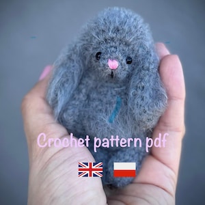 Crochet Bunny Pattern PDF – Fluffy Amigurumi Plush Toy Tutorial (English/Polish)