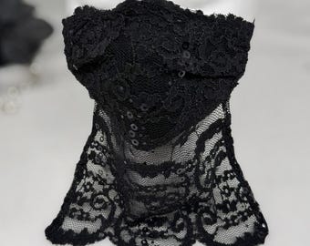 Black Lace Face Veil: Gothic Sequin Mask, Elegant Neck Gaiter Gifts for Her