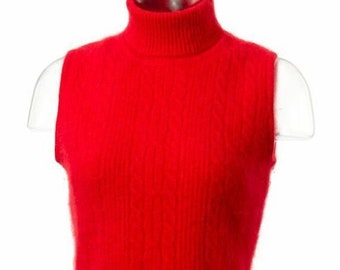 Fuschia Angora Sleeveless Sweater