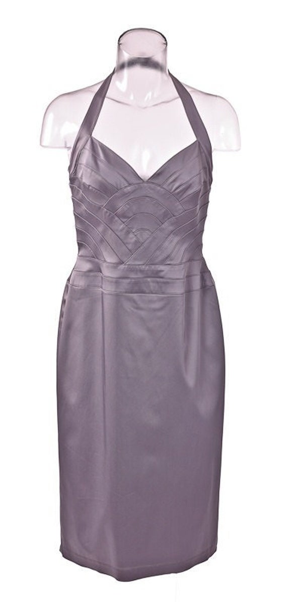 Silver Sateen Halter Dress (Never Worn)