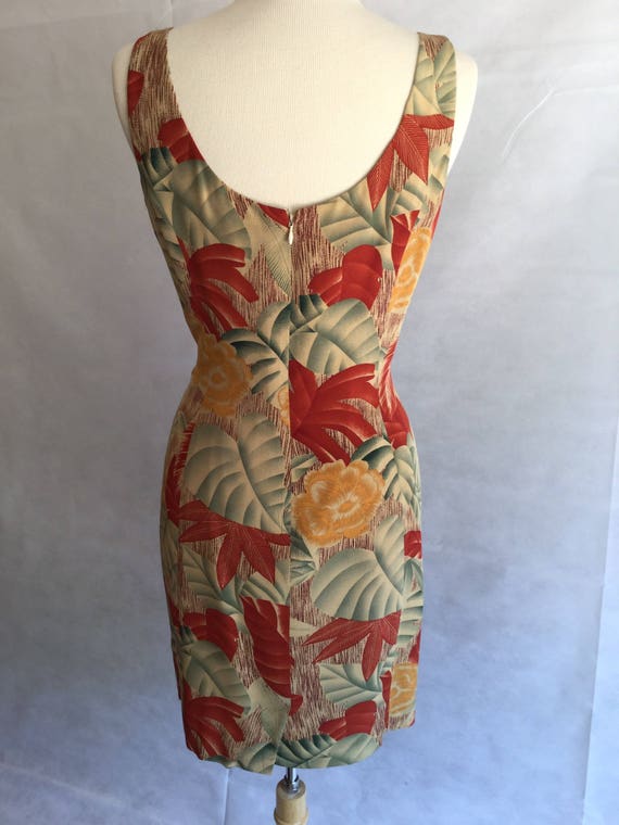 Floral Silk Sheath Dress - image 2