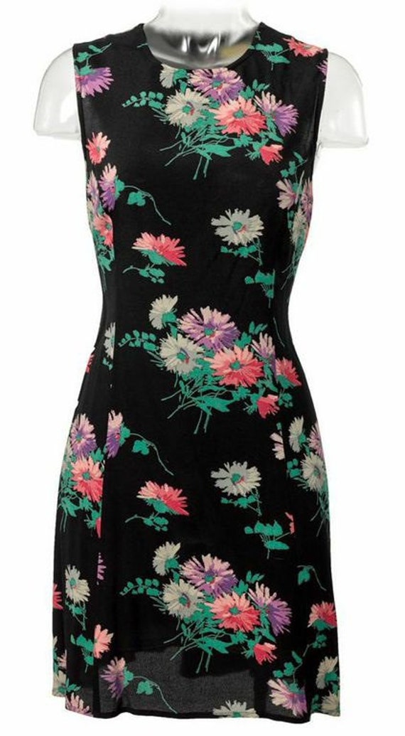 Black Floral Fit-and-Flare Dress