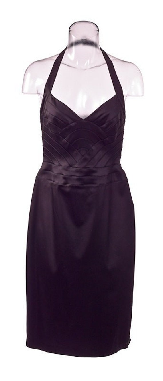 Black Sateen Halter Dress (Never Worn)