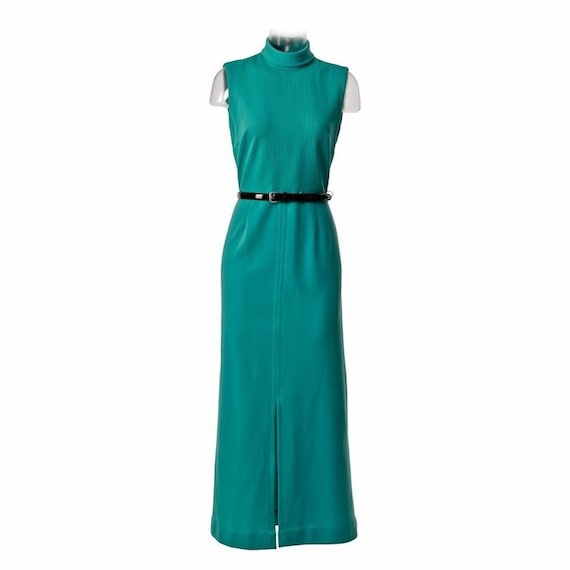 Green DoubleKnit Vintage Maxi Dress and Jacket Gem