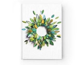 Green Leaf Collage | Journal - Ruled Line