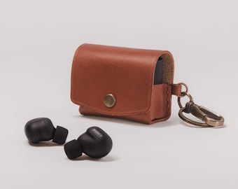 Handmade Vegetable Tanned Leather Case for Sony WF-1000XM6 | Saddle Stitch