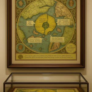 Map of the Mythical Vortex Realms of Myth and Magnetism Faux Ancient Fantastical Legendary Cartography Fictional Realms