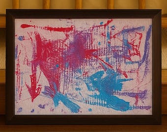 Abstract Motion Study Print: Red, Blue, Textured Wall Art (Digital Download)
