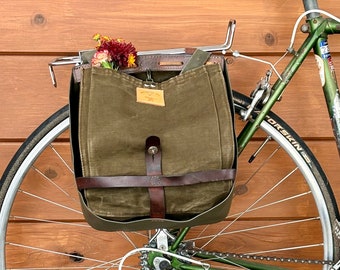 1982 Vintage Swiss Breadbag Bicycle Pannier (High Set)