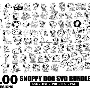 Snoopyy Charliee Browwn SVG Bundle Süße Retro Comic Hund Clipart für Cricut Silhouette Charlee Brown inspiriert Clipart Digital Download