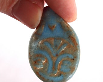 Handmade Ceramic Pendant: Turquoise Stoneware Jewelry Making