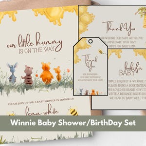 Winnie the Pooh Baby Shower Invitation Bundle (Digital Download)