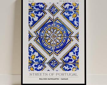 Azulejos Poster – Lissabon Tiles Wandkunst | Portugal Poster | Digitaler Download druckbares Poster