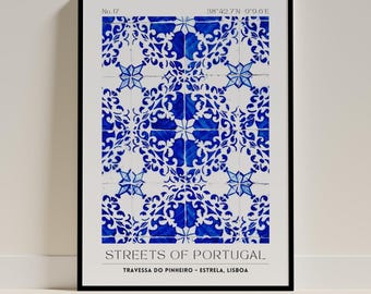 Azulejos Poster – Lissabon Fliesen | Portugal Poster | Digitaler Download druckbares Poster