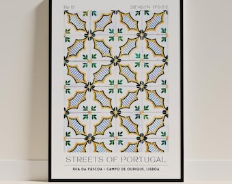 Azulejos Poster – Lissabon Fliesen | Portugal Poster | Digitaler Download druckbares Poster