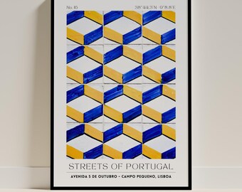 Azulejos Poster – Lissabon Fliesen | Portugal Poster | Digitaler Download druckbares Poster