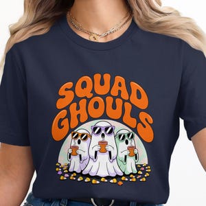 Squad Ghouls-sweater, Halloween-sweatshirt, Ghost-sweater, grappig Halloween, Spooky Season-sweatshirt, koffiesweater, Squad Goals