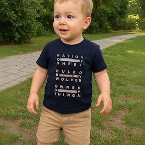 Boys Summer Outfit - Navy Graphic T-Shirt & Beige Shorts Set | Toddler Casual Clothes