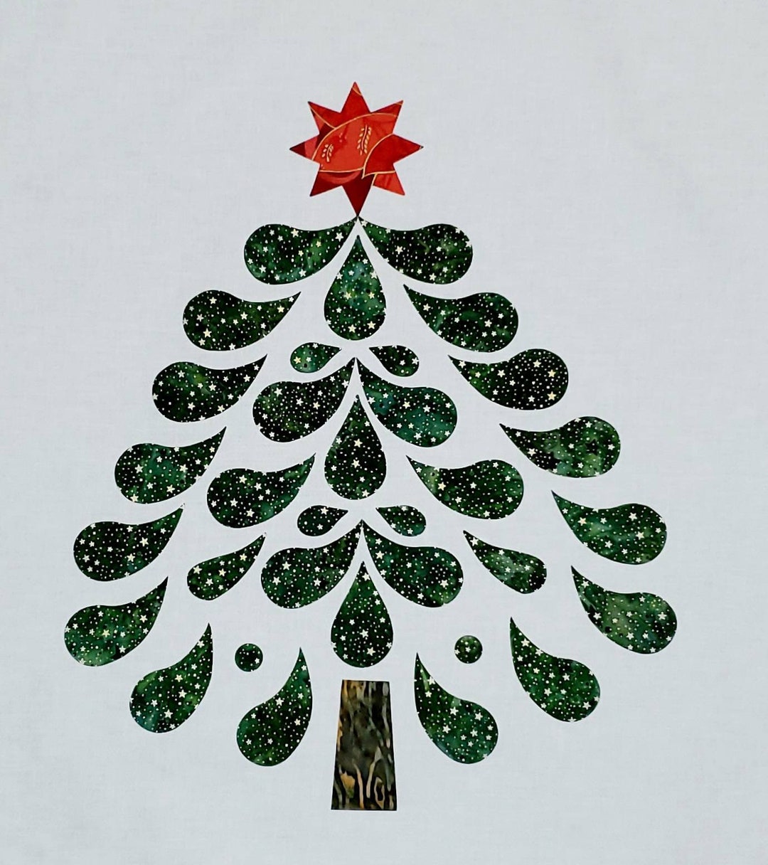 Quilt Top, Feathered Christmas Tree Quilt Top, Pre Designed Top, Wall