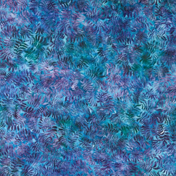 Quilting Fabric, Robert Kaufman, Fat Quarter, Cotton Batik, Artisan Batiks, Hidden Valley Line, Blue Green, Blue, Purple