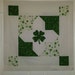 Quilted wall hanging top, St. Patrick's day wall hanging top, Pre designed wall hanging top, Appliqué Shamrocks, Ready to quilt.